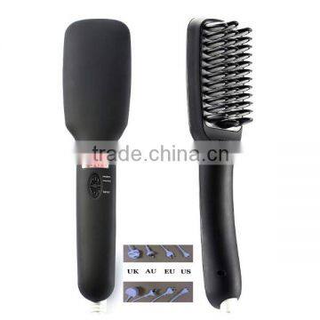 New LED display private lable 2 in 1 comb fast hair straightener brush