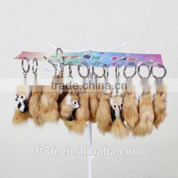 Promotional With Fake Fur Plush Toy Keychain