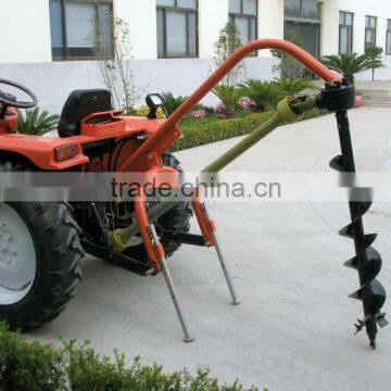 Tractor linkage post hole digger