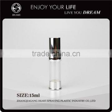 15ml factory plastic airless pump bottle silver