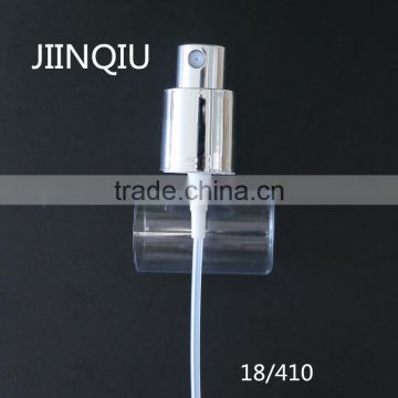 factory direct sale 18/410 aluminum fine mist sprayer, silver mist sprayer wholesale