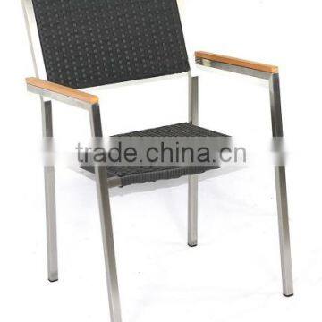 CH-T216 Brushed Aluminum frame wih rattan chair wicker chair outdoor chair,with polywood armrest