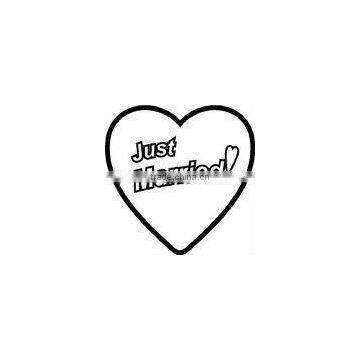 Just Married Heart Wedding Sticker