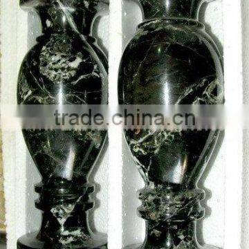 NATURAL BLACK ZEBRA MARBLE FLOWER VASES photo-4