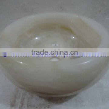 Long Life PURE WHITE ONYX ROUND TYRE SHAPED SINKS AND BASINS photo-6