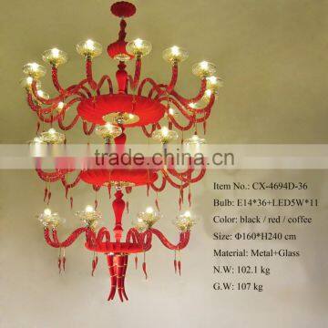 Chinese Style Wedding Decoration Metal Chandelier With Glass photo-3