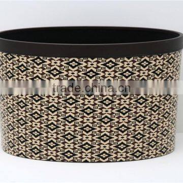 Plastic Leather Medium Semi Round Trash Can Wastebin 9L photo-2