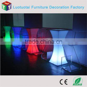 Halfmoon Round Remote Control High Top Led Bar Cocktail Table photo-6