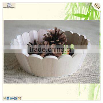 Round Laced Paulownia Wood Display Decorative Fruit Tray photo-6