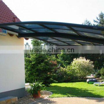 New garden Alu-design frame pc roof carport with arched roof