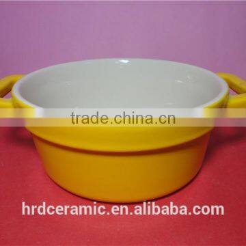 Fun Yellow Glazed Soup Bolw Ceramic Glazed Bowl / Decorative Bowl photo-4