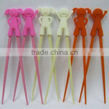 colorful silicon chopsticks with sleeve for kids