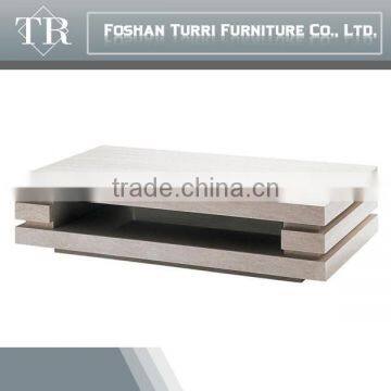 Modern White Travertine Marble Living Room Coffee Table for Sale photo-4