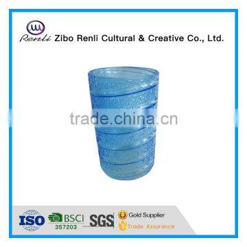 Wholesale Decorative Cylinder Blue Glass Vase Cheap Centerpieces photo-2