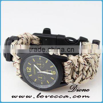 550 Paracord Survival Bracelet With Compass/thermometer /firestarter Buckle/whistle/Blade photo-5