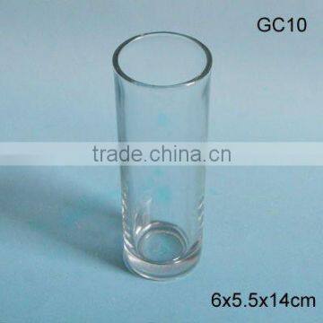 6x5.5x14cm transparent cylinder glass drinking cup for water