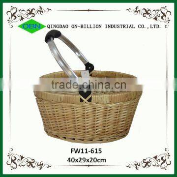 Customized Design or Size Wicker Shopping Handle Basket With Aluminum Frame photo-3