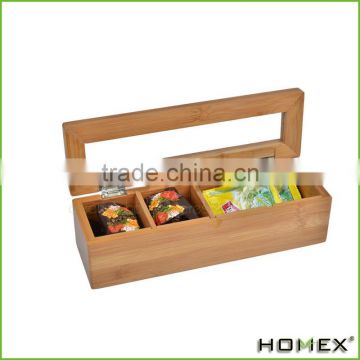 Multipurpose Newest Bamboo Solid Tea Bag Box Wood Tea Storage Tin Box/Homex_Factory