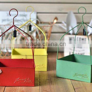 Hanging Flower Pots Large Metal Iron Bucket Flower Holder Garden/Balcony Planter photo-2