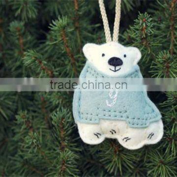 2017 Personalized Polar Bear Felt Ornament clip made in China