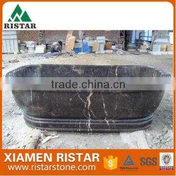 Cheap black natural marble stone bathtub for bathroom RST-SB043