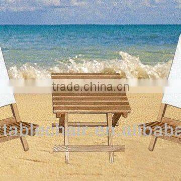 Outdoor furniture wooden beach table and chair