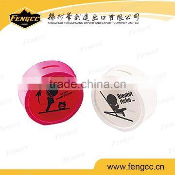 Popular Round Shape Custom Plastic Coin Bank