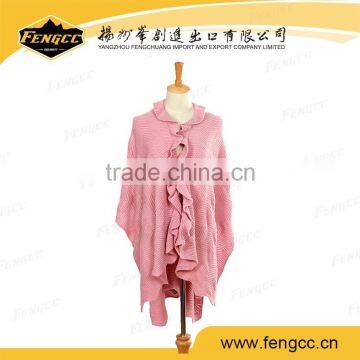 2016 new fashion wool pink Girls Lady ponchos Sweden shawl