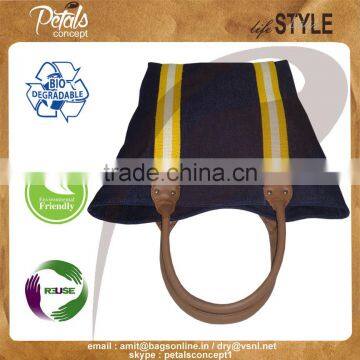 Cheap Fashion Recyled Canvas Cotton Shopping Bag With Inside Polyester Lining photo-2