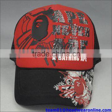 Caps Factory Made Custom Mesh Caps With Thick Screen Print Logo and String photo-2