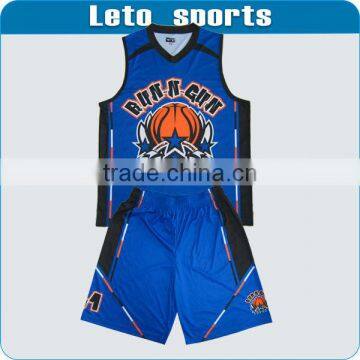 sublimation blue basketball jerseys for team