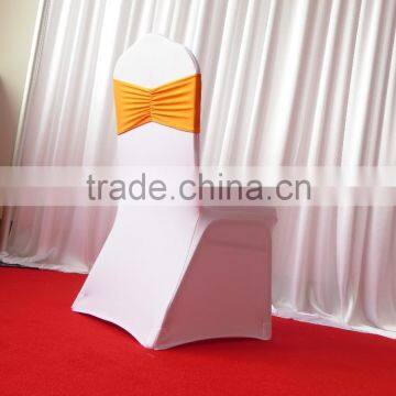 Orange Spandex Lycra Ruffle Chair Band photo-2