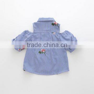 Wholesale Kids Girl Blouse Fashion Design With Embroidered Flower photo-2