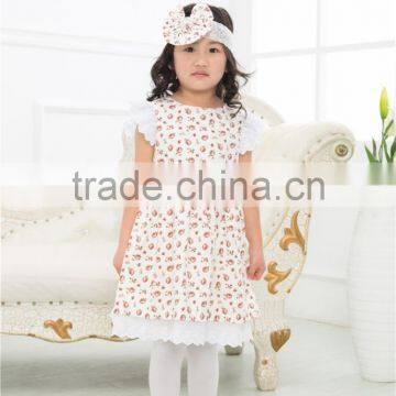 Girl Casual Dress ,fashion Floral Ruffle With Headband,wholesale Dress photo-2