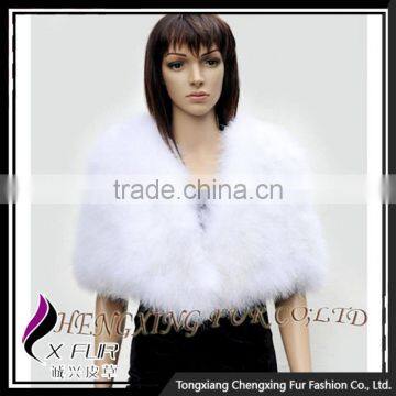 CX-B-87A Good Quality Ladies Custom Turkey Feather Shawl For Wedding Dress photo-4