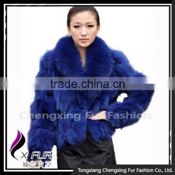 CX-G-A-258D Luxury Women Winter Patchwork Fox Fur Garment photo-3