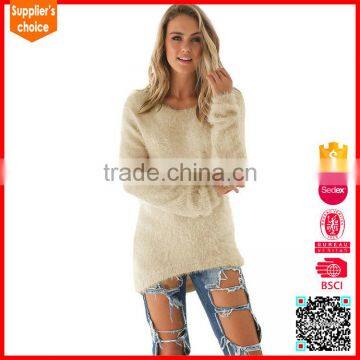 Latest design pullover sweater warmful thick mohair sweaters women