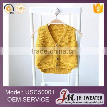 Latest cotton children's cardigan custom sleeveless knitted cardigan sweater