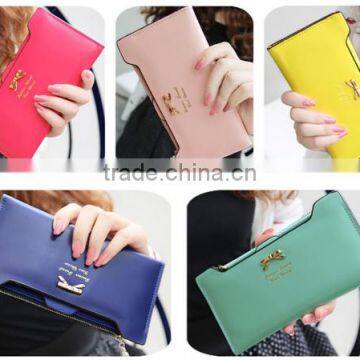 Korean Version of sweet and cute bow Multi-Card Handbag Wallet Women