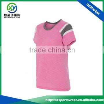 Fashion Design Contrast Color Raglan Sleeve Women's Polyester T-shirt photo-2