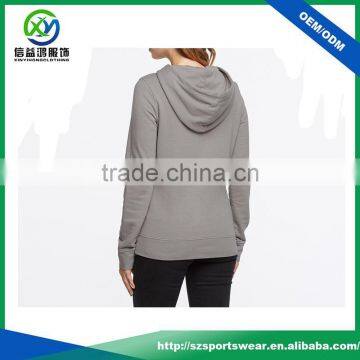 OEM Design High Quality Womens Grey Color Hoody Sweater Gym Hoodie With Your Own Logo photo-2