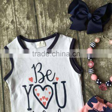 New Arrival Summer Baby Girls Clothes You Betiful Heart Cotton Floral Ruffles Boutique Short Kids Sleeveless Match Accessories photo-3