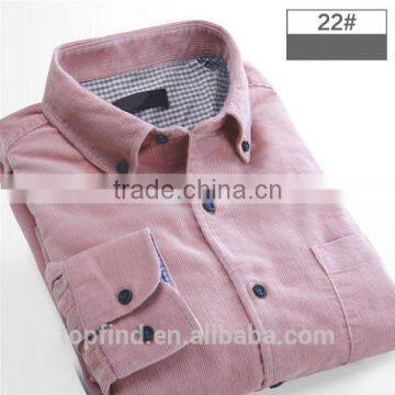 2016 Spring & Autumn Series Fashion Corduroy Mens Shirt for Pink Color