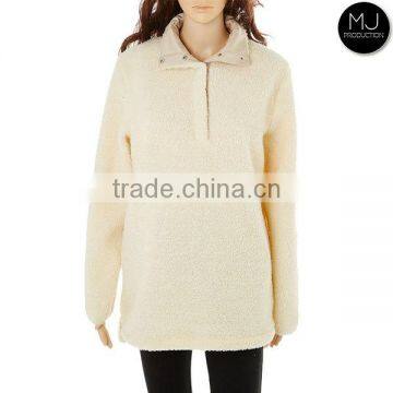 Monogram Long Sleeve Sweater Women Fleece Sherpa Pullover photo-4