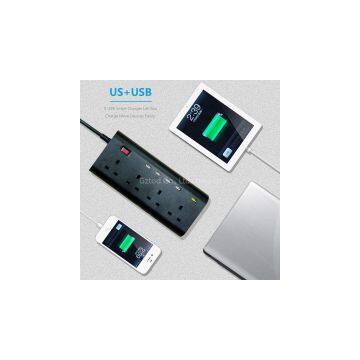 new smart power socket strip with usb FC3.0 uk type 4 way 5 port usb