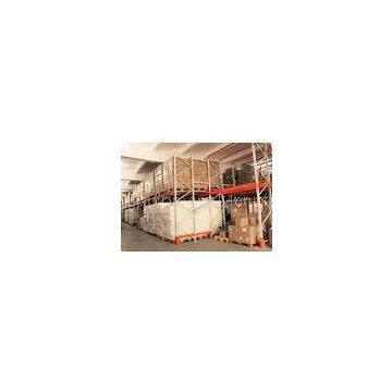 Push Back Rack / Oranger Pushback Racking Maintenance Free With Pallet Carts Carriages