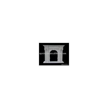 carved white marble fireplace