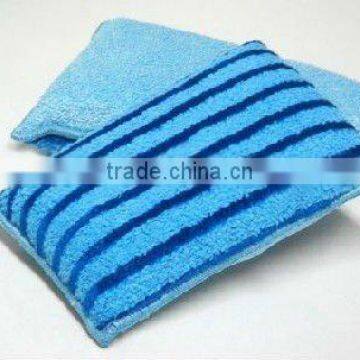 PP stripe microfiber sponge scourer kitchen brush,scrub sponge