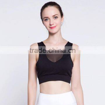 Plain Color Mesh Breathable FitnessVest Running Shockproof Sports Bra