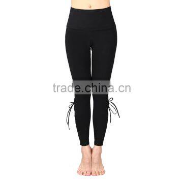 Women Elastic waistband Yoga pants with Mesh Panels High Waisted Leggings